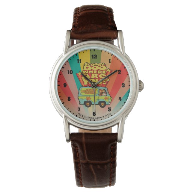 Scooby-Doo | "Where Are You" Retro Cartoon Van Horloge (Voorkant)