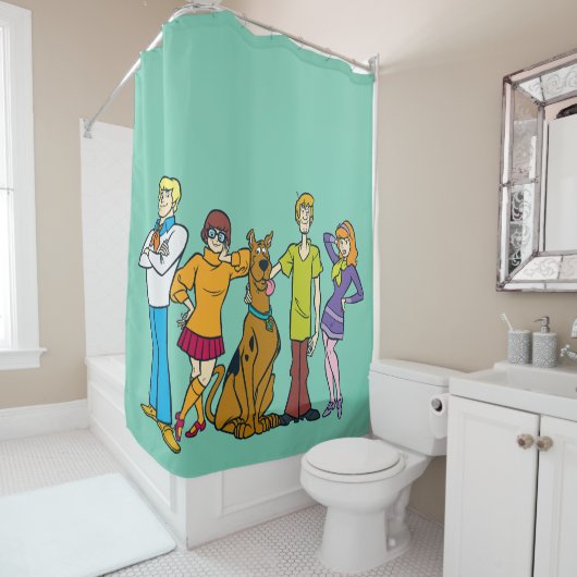 Scooby-Doo | Whole Gang 14 Mystery Inc. Douchegordijn (In situ)