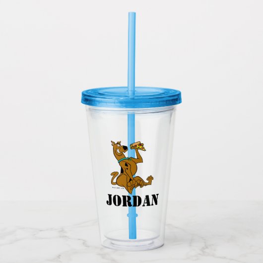 Scooby-Doo With Pizza Slice Acryl Drinkbeker (Voorkant)