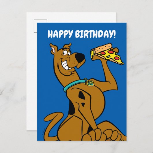 Scooby-Doo With Pizza Slice Briefkaart (Voorkant / Achterkant)