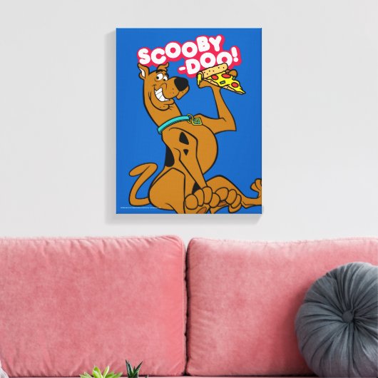 Scooby-Doo With Pizza Slice Canvas Afdruk (Insitu (Woonkamer))