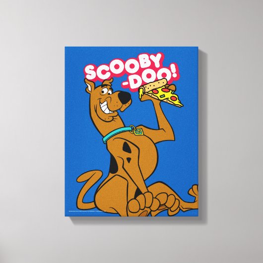 Scooby-Doo With Pizza Slice Canvas Afdruk (Voorkant)