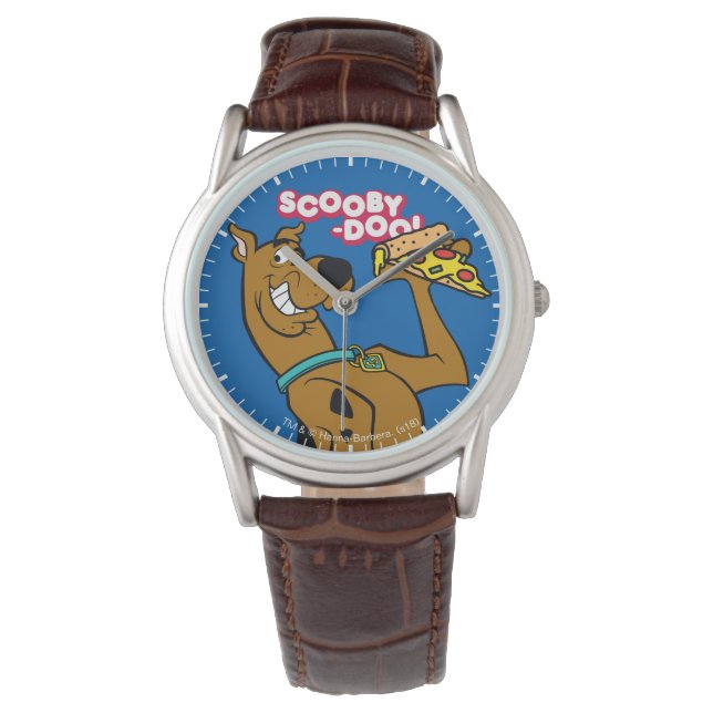 Scooby-Doo With Pizza Slice Horloge (Voorkant)