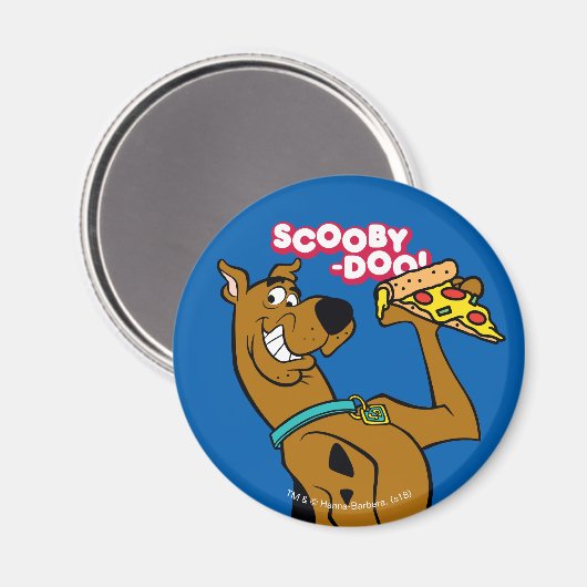 Scooby-Doo With Pizza Slice Magneet (Voorkant / Achterkant)
