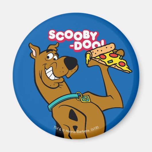 Scooby-Doo With Pizza Slice Magneet (Voorkant)
