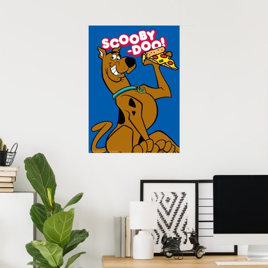 Scooby-Doo With Pizza Slice Poster (Thuiskantoor)