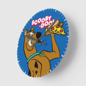 Scooby-Doo With Pizza Slice Ronde Klok (Hoek)