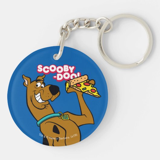 Scooby-Doo With Pizza Slice Sleutelhanger (Achterkant)