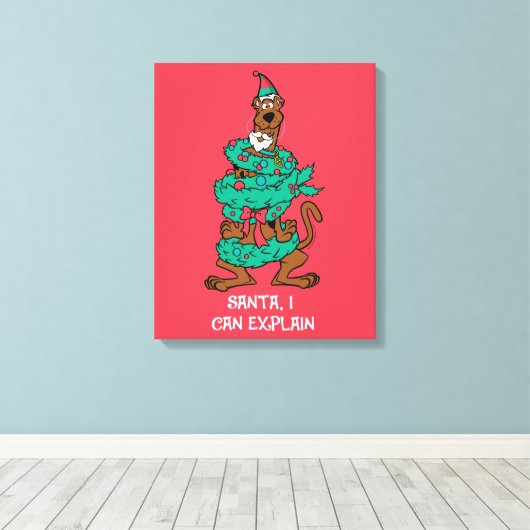 Scooby-Doo Wrapped In Wreaths Canvas Afdruk (Insitu (Houten vloer))