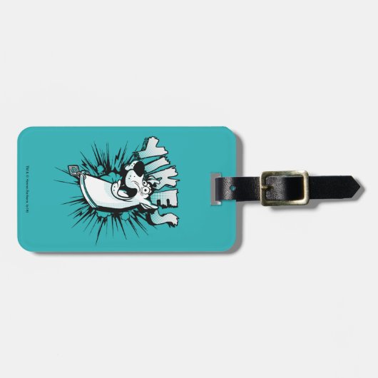 Scooby-Doo "Yikes!" Halftone Graphic Bagagelabel (Voorkant horizontaal)