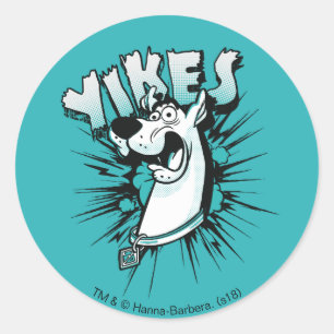 Scooby-Doo "Yikes!" Halftone Graphic Ronde Sticker