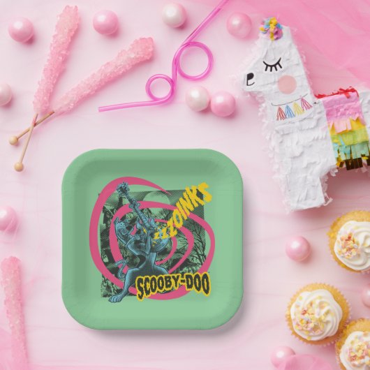 Scooby-Doo Zoinks Punk Gitaargrafiek Papieren Bordje (Feest)