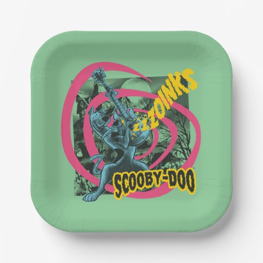 Scooby-Doo Zoinks Punk Gitaargrafiek Papieren Bordje (Voorkant)