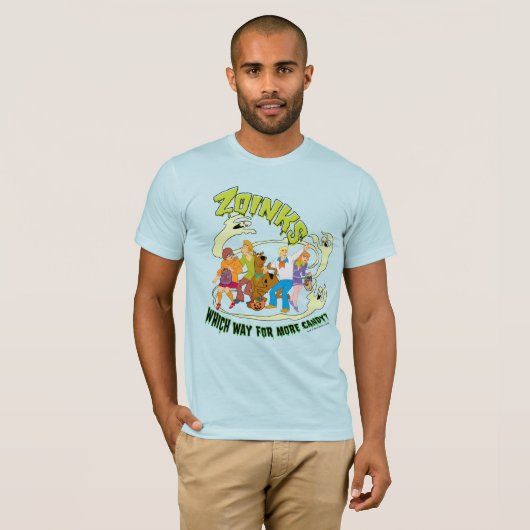 Scooby-Doo Zoinks Which Way for More Candy? T-shirt (Voorkant volledig)