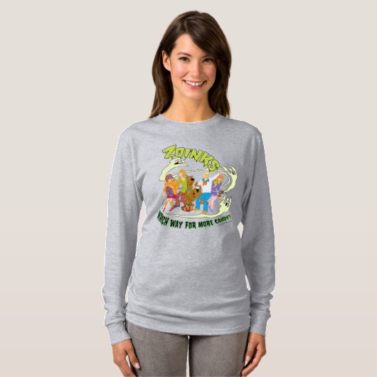 Scooby-Doo Zoinks Which Way for More Candy? T-shirt (Voorkant volledig)