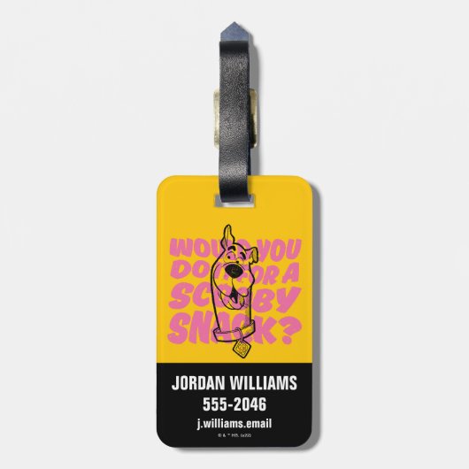 Scooby-Doo |Zou je het doen voor een scootersnack? Bagagelabel (Achterkant verticaal)