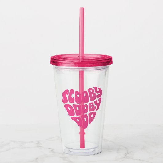 Scooby Dooby Doo Heart Acryl Drinkbeker (Voorkant)