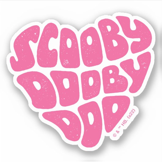 Scooby Dooby Doo Heart Sticker (Voorkant)