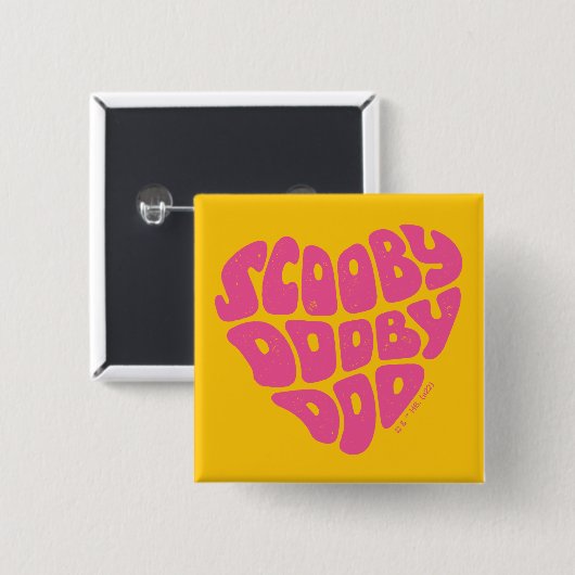 Scooby Dooby Doo Heart Vierkante Button 5,1 Cm (Voorkant /achterkant)