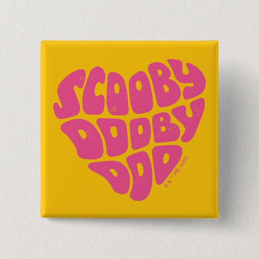 Scooby Dooby Doo Heart Vierkante Button 5,1 Cm (Voorkant)