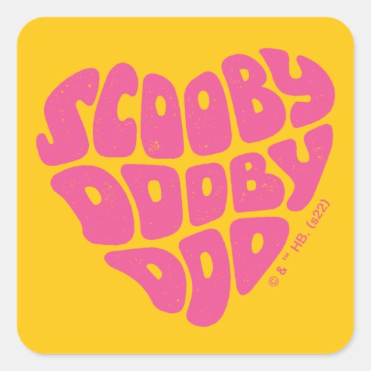 Scooby Dooby Doo Heart Vierkante Sticker (Voorkant)