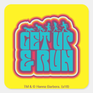 Scooby en Gang "Opstaan & uitvoeren" grafisch Vierkante Sticker