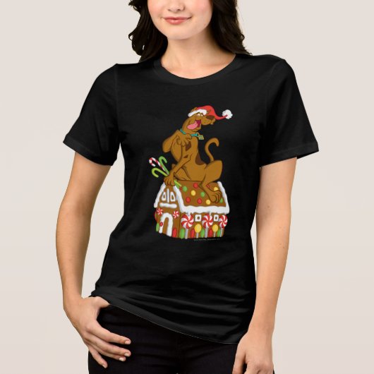 Scooby & Gingerbread House Tri-Blend Shirt (Voorkant)