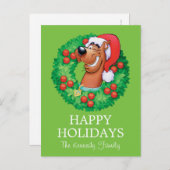 Scooby in Wreath Feestdagenkaart (Voorkant / Achterkant)