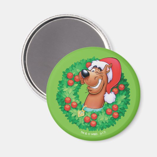 Scooby in Wreath Magneet (Voorkant / Achterkant)