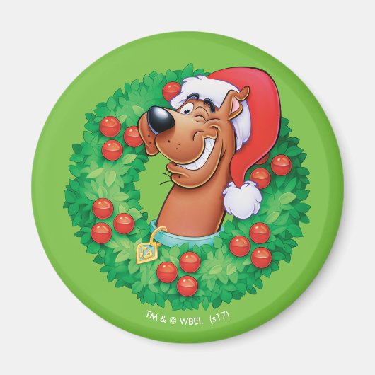 Scooby in Wreath Magneet (Voorkant)