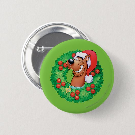 Scooby in Wreath Ronde Button 5,7 Cm (Voorkant /achterkant)
