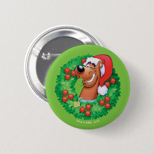 Scooby in Wreath Ronde Button 5,7 Cm (Voorkant /achterkant)