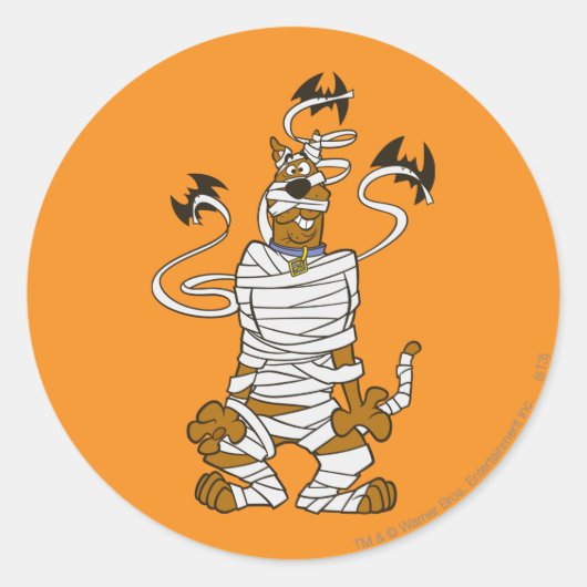 Scooby Mummy Ronde Sticker (Voorkant)