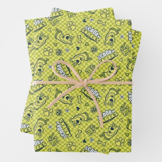 Scooby Snacks Galore Checker Pattern Inpakpapier Vel (In situ)