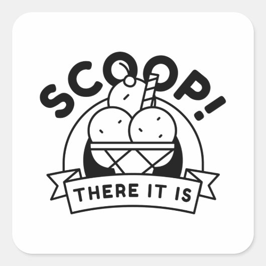 Scoop daar is het vierkante sticker (Voorkant)
