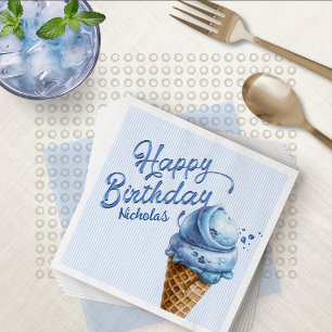 Scoop Ice Cream Boys Alle Leeftijd Verjaardag Servet