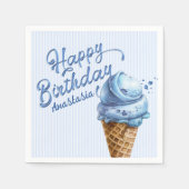 Scoop Ice Cream Boys Alle Leeftijd Verjaardag Servet (Voorkant)