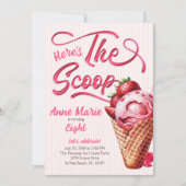 Scoop Ice Cream Meisjes Alle Leeftijd Verjaardag Kaart (Voorkant)