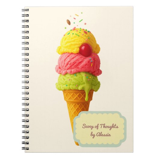 Scoop of Thoughts – Gepersonaliseerd ijs Notitieboek (Voorkant)