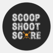 Scoop Shoot Score Lacrosse Ronde Sticker (Voorkant)