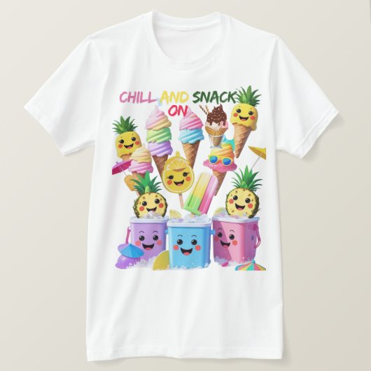 Scoop, Sip, Smile – Summer Treats Tee T-shirt (Design voorkant)