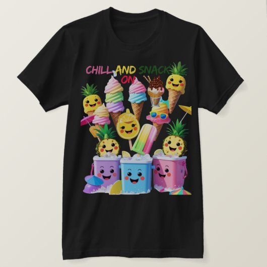 Scoop, Sip, Smile – Summer Treats Tee T-shirt (Design voorkant)