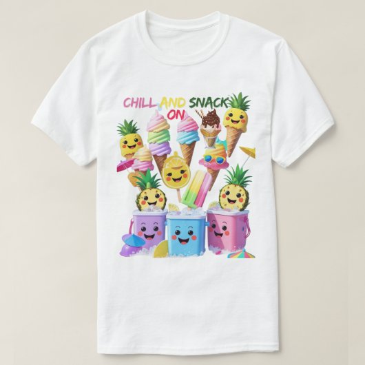 Scoop, Sip, Smile – Summer Treats Tee T-shirt (Design voorkant)