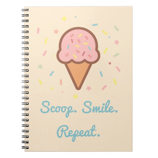 Scoop, Smile, Repeat – IJscoupe Notitieboek (Voorkant)