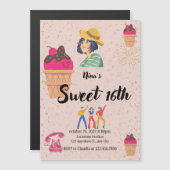 Scoop Style Sparkle A Whimsical Sweet 16 Bash Magnetische Uitnodiging (Voorkant / Achterkant)