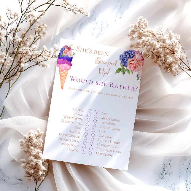 Scooped Ice Cream Floral Vrijgezellenfeest Fun Gam (Creator heeft geüpload)