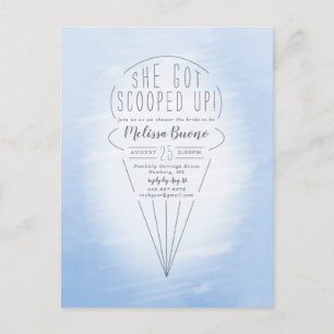 Scooped Ice Cream Theme Shower-uitnodiging Briefkaart