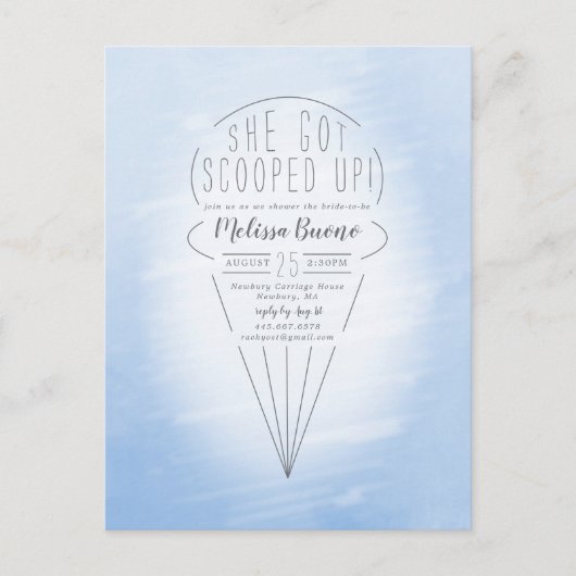 Scooped Ice Cream Theme Shower-uitnodiging Briefkaart (Voorkant)