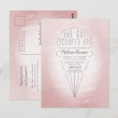 Scooped Ice Cream Theme Shower-uitnodiging Briefkaart (Voorkant / Achterkant)