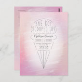 Scooped Ice Cream Theme Shower-uitnodiging Briefkaart (Voorkant / Achterkant)